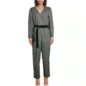 Tailored by Rebecca Taylor Herringbone Long Sleeve Jumpsuit, size 4